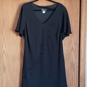 Sequined black cocktail dress